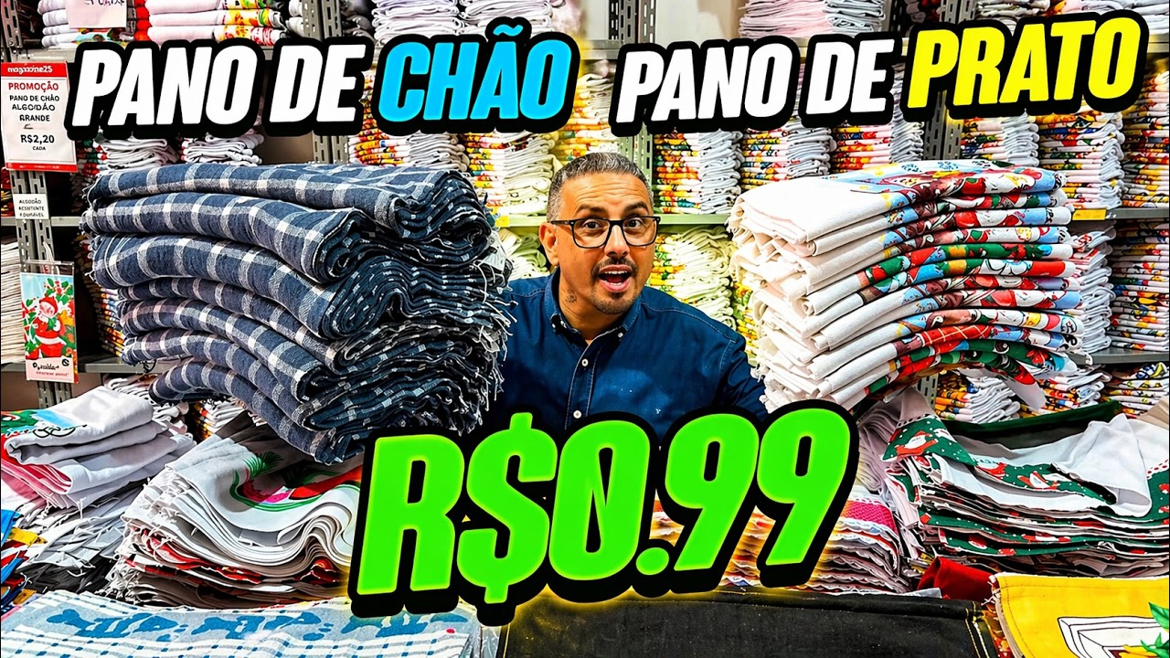 🚨 A PARTIR DE R$1,00! Fábrica de Pano de Chão e Prato na Rua Bresser | Direto do Fabricante 🔥