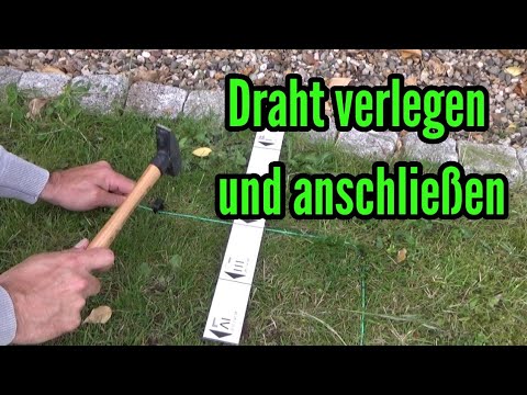 Laying the robotic lawnmower wire connecting laying the wire for the robotic lawnmower robot cable