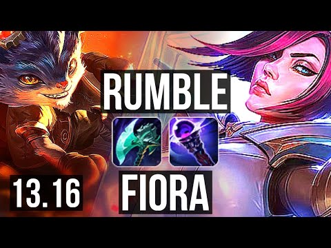 RUMBLE vs FIORA (TOP) | 8/0/6, Legendary, 500+ games, 1.0M mastery | NA Grandmaster | 13.16