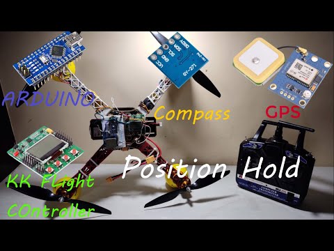 Simple GPS Position Hold using KK Flight Controller and Arduino |Compass QMC5883l|GPS Neo 6M |HTG