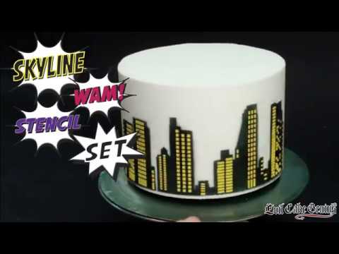 City Skyline Windows & Mask professional cake stencil #17 City Skyline Windows & Mask professional cake stencil #17