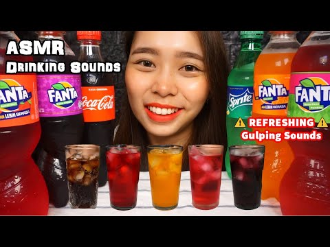 ASMR Bottoms Up Assorted Soda Drinks (Coca Cola,Sprite,Fanta) | Drinking Gulping Sounds | No Talking
