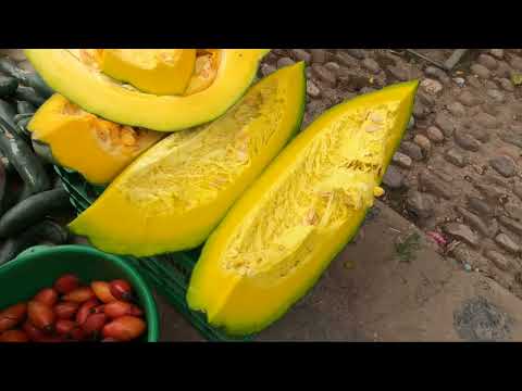 The street of the San Pedro Market in Cusco, Peru