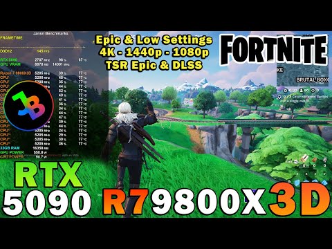 Fortnite | RTX 5090 | Ryzen 7 9800X3D | 4K - 1440p - 1080p | Epic & Low Settings | DX12