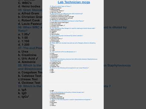 Lab Technician mcqs #lab_technician #dmlt #mlt#labtechnologist #mcq
