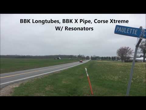 2011 Mustang 5.0 bbk long tubes, X pipe, corsa, resonator delete comparison
