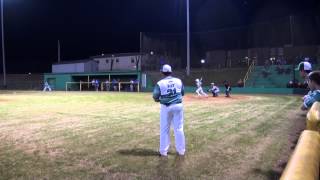 Rhea County Eagle Baseball Player Jordon Brown singles and is introduced.