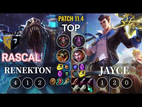 GEN Rascal Renekton vs Jayce Top - KR Patch 11.4