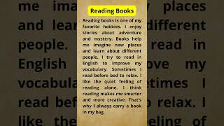 English Shadowing Practice | “Why I Like Reading Books” #englishshadowing  #shorts