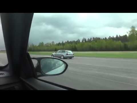 BMW m3 e92 VS. Audi RS4 b5 500hp. race from 50km/h
