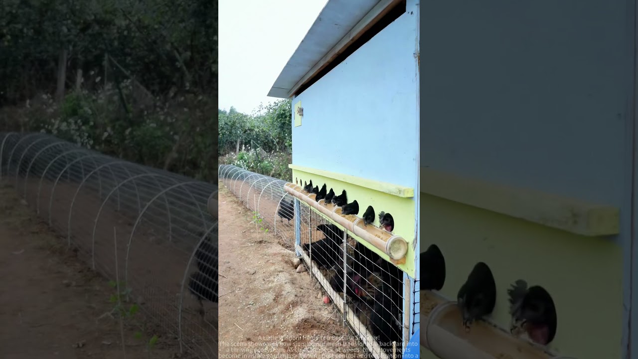 Sharing methods of raising chickens with wire mesh