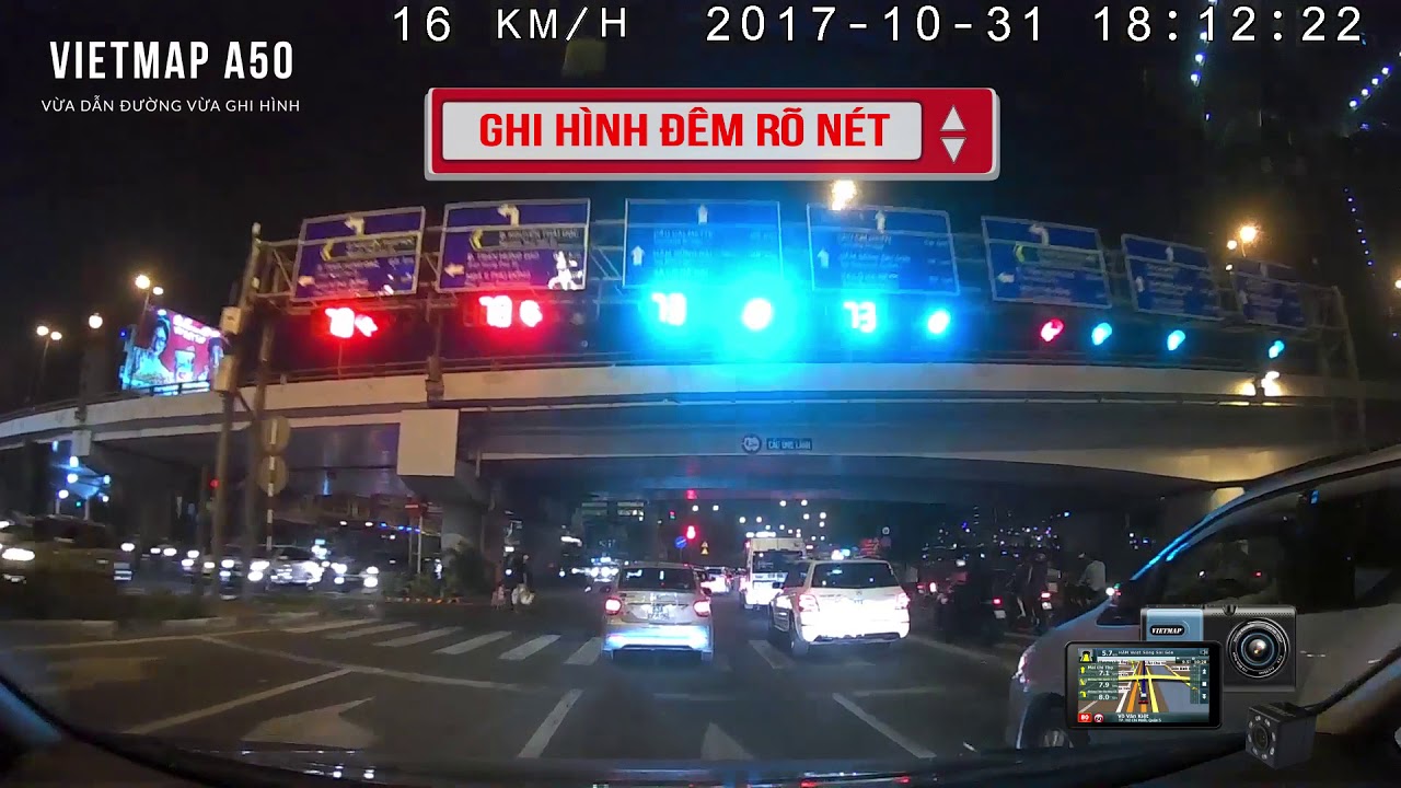 VietMap A50 vừa dẫn đường vừa ghi hình trước sau