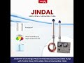 Jindal 1HP 4 inch Single Phase Oil Filled Borewell Submersible Pump with Control Panel, 30m Safety Wire & Submersible Cable