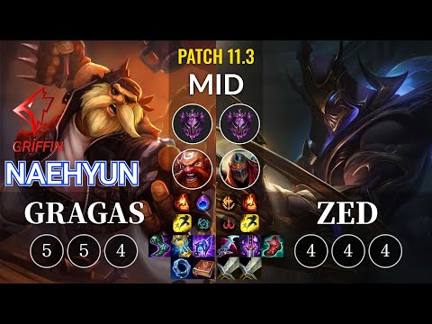 GRF Naehyun Gragas vs Zed Mid - KR Patch 11.3