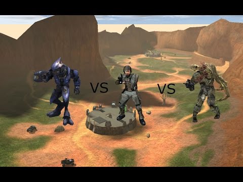 Halo CE AI Battle -Marines vs Flood vs Covenant