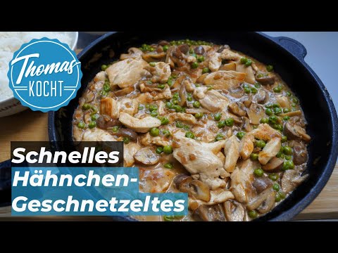 Geschnetzeltes mit Hähnchen und Pilzen super schnell zubereiten / Thomas kocht
