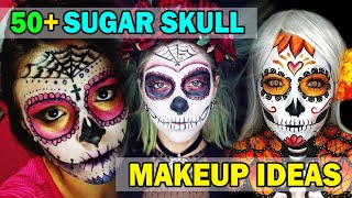 50+ Sugar skull make up ideas | Halloween makeup | Easy Sugar Skull Makeup Tutorial