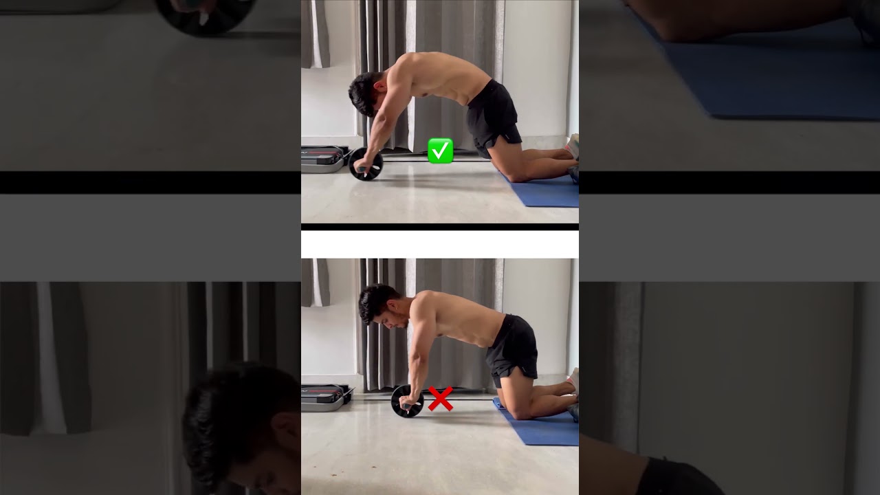 Correct form for abs roller #fitness #gym #absworkout #abroller