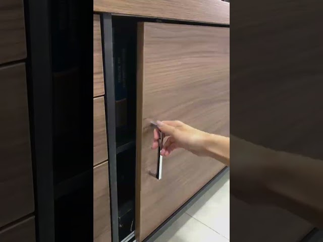 Armário para Escritório Tamburato 3 Gavetas 2 Portas Nogal/Preto - Artany Móveis