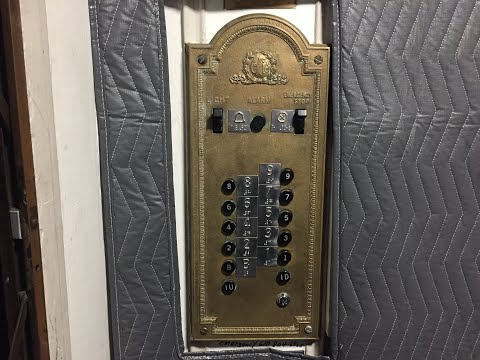 Amazing 1960’s-1970’s United Traction Elevator/10 Story 1920’s Gated Otis Black Button Freighter