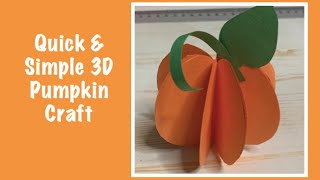 Quick & Simple 3D Pumpkin Craft - Made with circles cut out of paper!