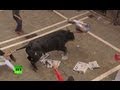 Разъяренные быки забодали 23 человека в Испании 