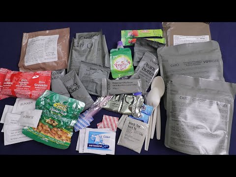 Danish 24 hour Field Ration review Menu 22 Chicken with Mushrooms and Pasta