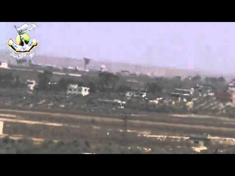 استهداف رشاش 23 المتمركز في تلة زعتر في درعا ضمن معركة عاصفة الجنوب بواسطة صاروخ تاو من قبل لواء معاذ بن جبل