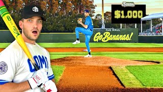 Get a Hit off a Pro Baseball Pitcher, Win $1,000
