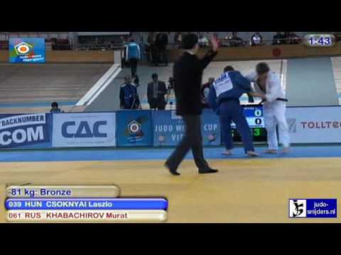 Judo 2010 World Cup Men Vienna: Laszlo Csoknyai (HUN) - Murat Khabachirov (RUS) [-81kg] bronze