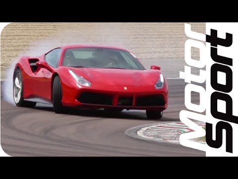 The Ferrari 488 GTB at the limit on track