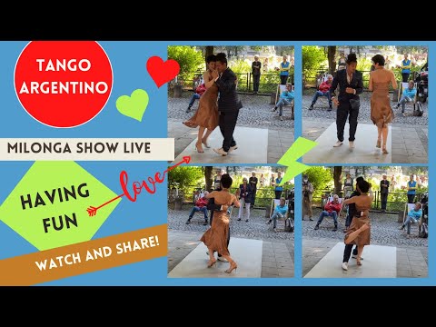 💞TANGO ARGENTINO ➳ MILONGA SHOW 👏 FABIAN Y MICHAELA 2021 💞  - "Porteña Linda" Street Tango MÜNCHEN