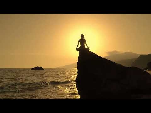 Girl doing yoga on beach druing sunset - Copyright Free Videos