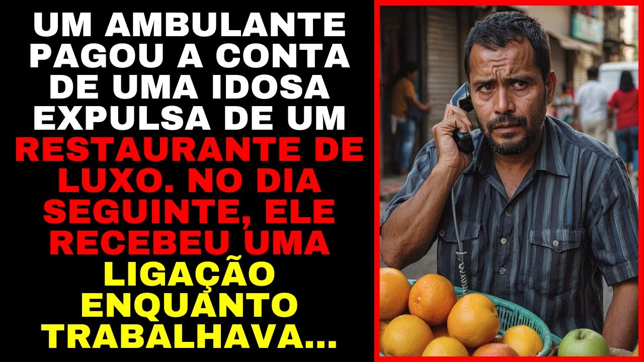 Ambulante PAGA a CONTA de uma IDOSA EXPULSA DO RESTAURANTE No dia seguinte,ele RECEBE uma LIGAÇÃO...