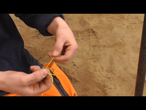 Schnur am Schnurnagel befestigen - an beiden Seiten (Variante2)