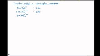 23.1 Transition Metals and Coordination Complexes