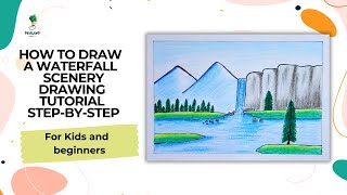 How to Draw a Waterfall for Kids and Beginners | Easy Scenery Drawing Tutorial Step-by-Step