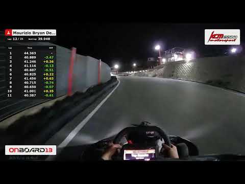 OnBoard13 - Best lap on KARTODROMO CITTA’ DI MESSINA in Messina, Italy at night