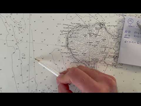 Nuovo esame patente nautica - esercizio 5.1.3-4 n°15 - rilevamento T1 a T2 - carteggio senza limiti