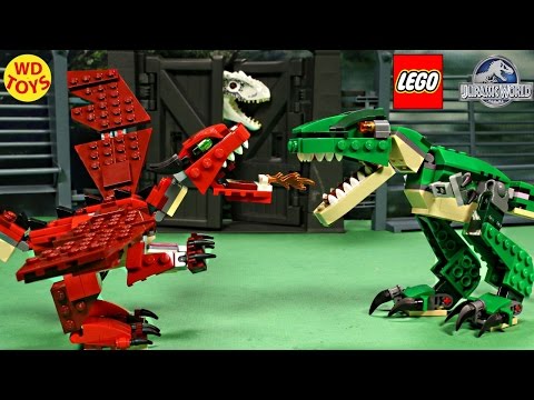New Lego Creator Red Creatures Dragon Vs Indominus Rex Jurassic World Speed Build Unboxing 31032