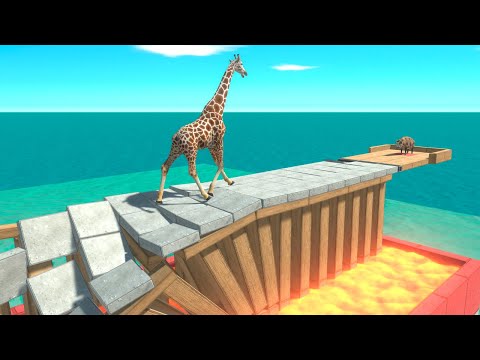 Escape from a Collapsing Bridge - Animal Revolt Battle Simulator