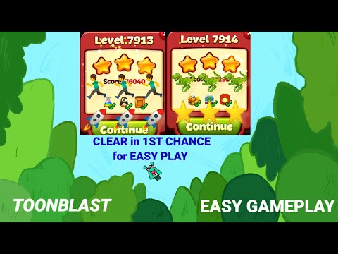 Toon Blast Levels 7913|7914 |Clear in Once for Free Moves🏌️