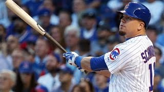 Kyle Schwarber's World Series Game 1 return, 10-25-16, after his FAKE ACL injury 4-9-16