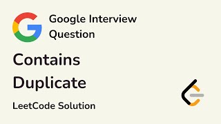 YouTube video 'Contains Duplicate - Google Interview Questions - LeetCode 217 Solution - C++'