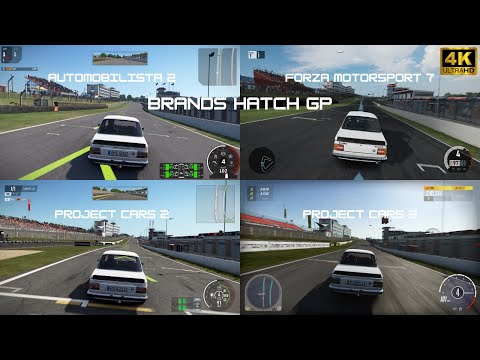Automobilista 2 vs Forza Motorsport 7 vs Project CARS 2 vs Project CARS 3  Brands Hatch Comparison