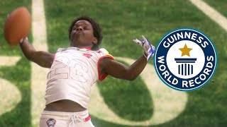 Teen athlete breaks football world record! | Guinness World Records gameplay video by kacihunter, 1:12 duration