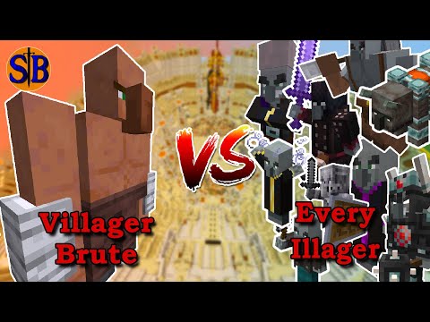 Brute Villager vs every Illager | Minecraft Mob Battle