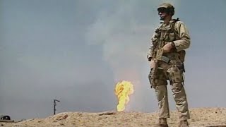 Burning Iraqi Oil Fields - Stock Footage