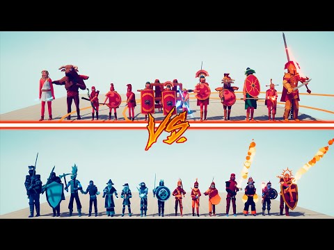 MEGA ANCIENT TEAM vs ICE AND FIRE TEAM - Totally Accurate Battle Simulator | TABS