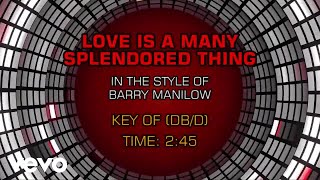 Barry Manilow - Love Is A Many Splendored Thing (Karaoke Guide Vocal)